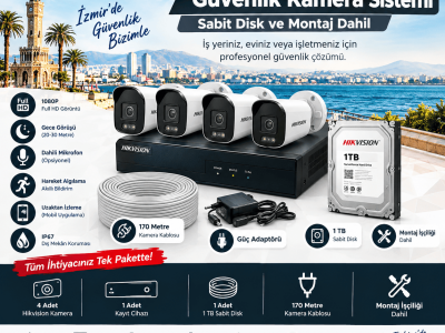 İzmir 4 kameralı güvenlik kamera sistemi